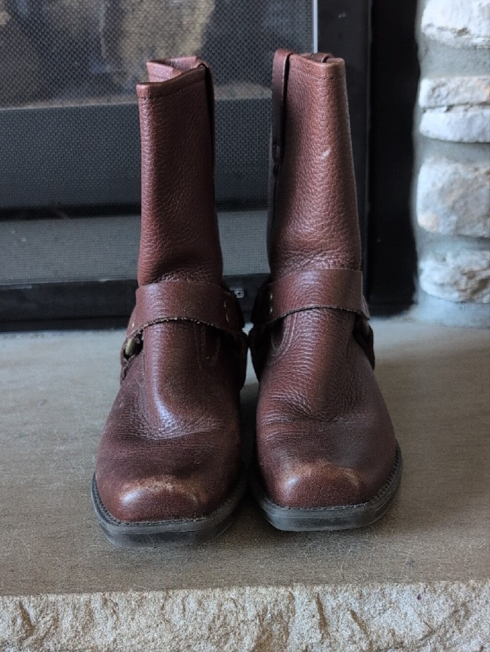 Kids Dark Brown Leather Harness Boots - Picture 5 of 7